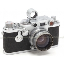 LEICA IIIf SCREW MOUNT RANGEFINDER SILVER FILM CAMERA USED with LEITZ 5CM SUMMITAR + FINDER