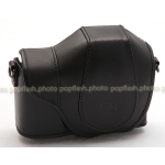 RICOH GC-4 BLACK LEATHER SOFT CASE NEW! FOR RICOH GRD III DIGITAL CAMERA W/ RICOH GV-2 ATTACHED!