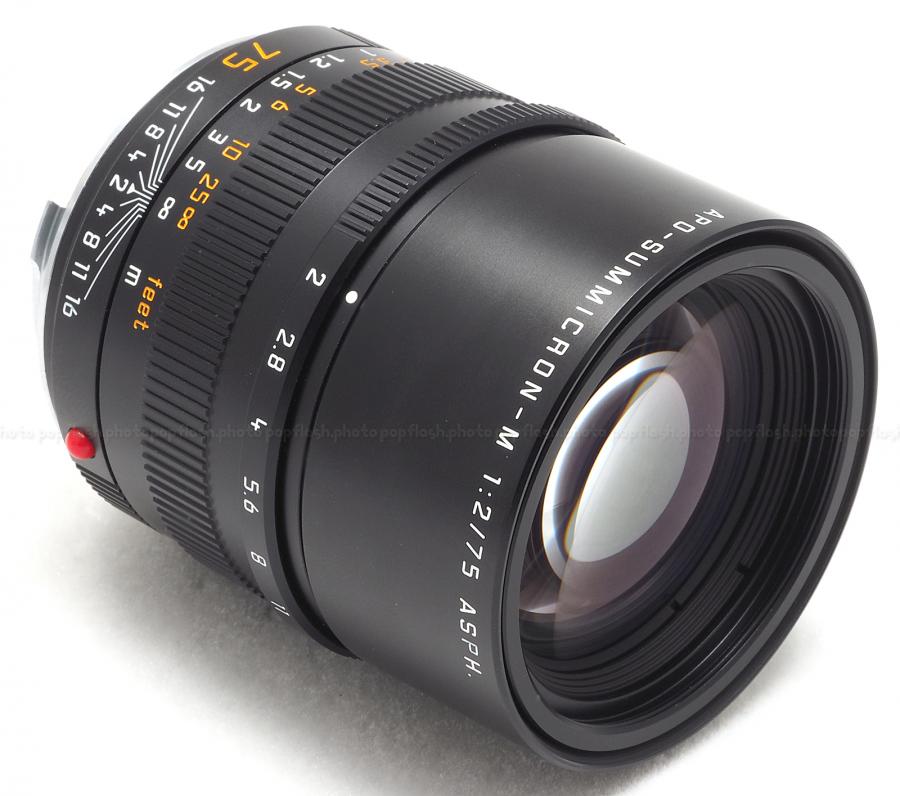 LEICA 75MM f/2 ASPH. APO-SUMMICRON-M BLACK (6-BIT CODED) LENS #11637