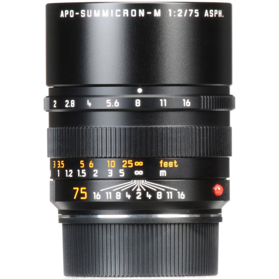 LEICA 75MM f/2 ASPH. APO-SUMMICRON-M BLACK (6-BIT CODED) LENS #11637