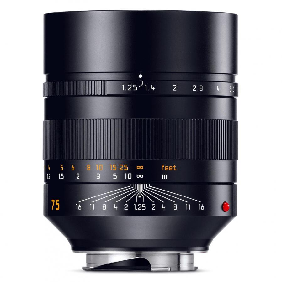 Leica 75mm f/1.25 ASPH. Noctilux-M Black (6-Bit Coded) Lens #11676 USA NEW