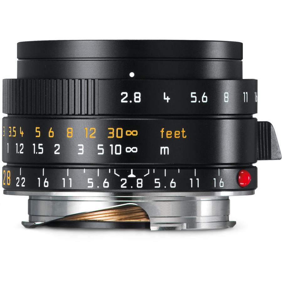 Leica 28mm f/2.8 ASPH. Elmarit-M Black (6-Bit Coded) Lens #11677