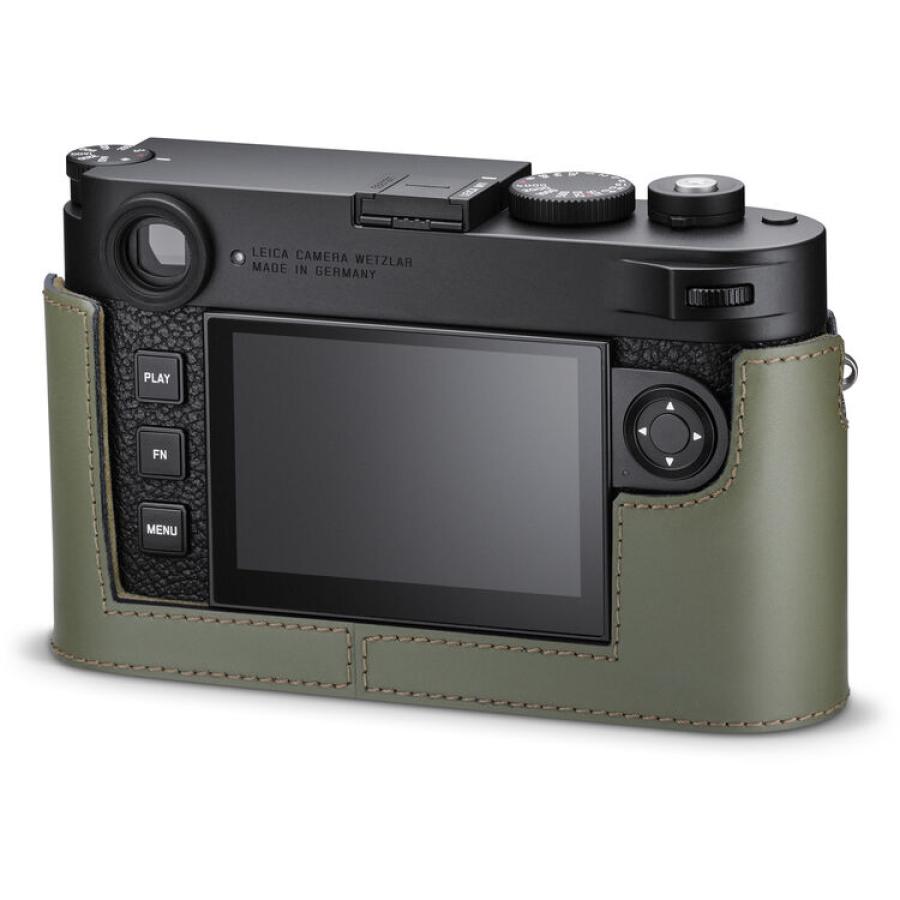 Leica Protector Olive Green Leather Half Case #24034 USA - NEW (For Leica M11)