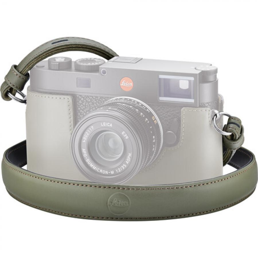 Leica Olive Green Leather Carrying Strap #24037 USA NEW - For Leica M Series Cameras
